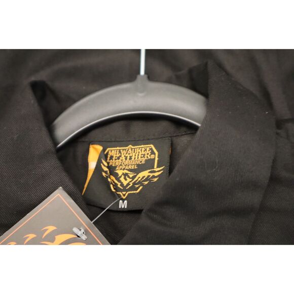 Milwaukee Leather MDM11669 Men's Sz M Black Button-Up Heavy Duty Work Shirt - Picture 3 of 10